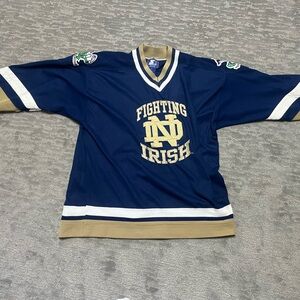 VTG 90s University Of Norte Dame Fighting Irish Starter Hockey Jersey XL